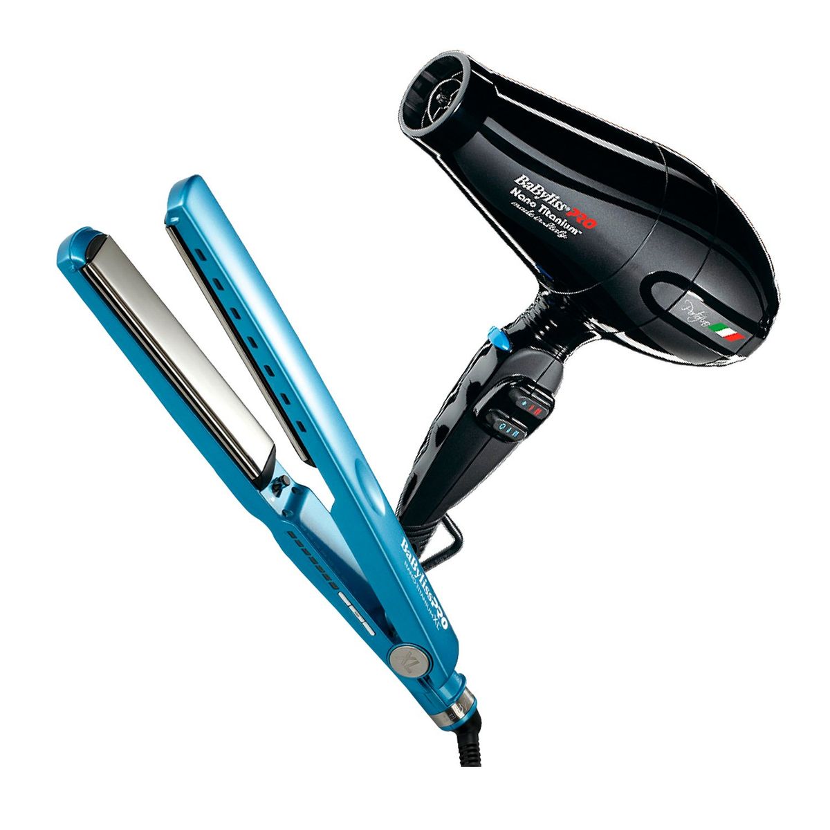 Babyliss Pro - Combo BabylissPRO Alisadora Nano Titanium XL y Secador Portofino Negro