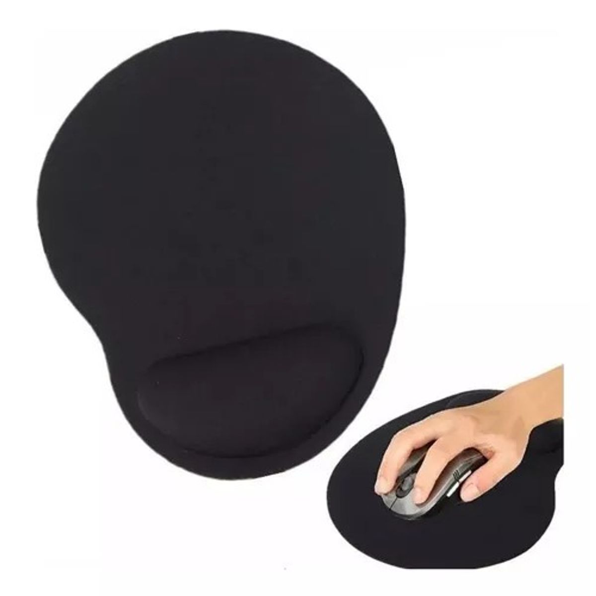 OEM - 2Pad Mouse Ergonómico con Almohadilla de Gel Descansa Muñecas Negro