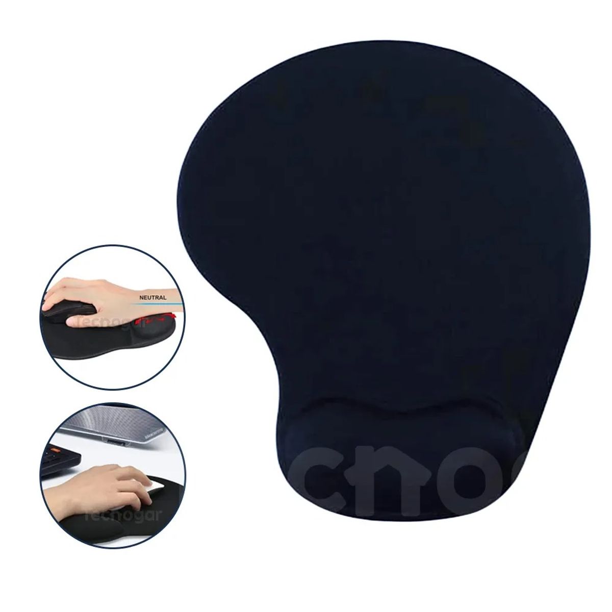 OEM - 2 Pad Mouse Ergonómico con Almohadilla de Gel Descansa Muñecas Negro