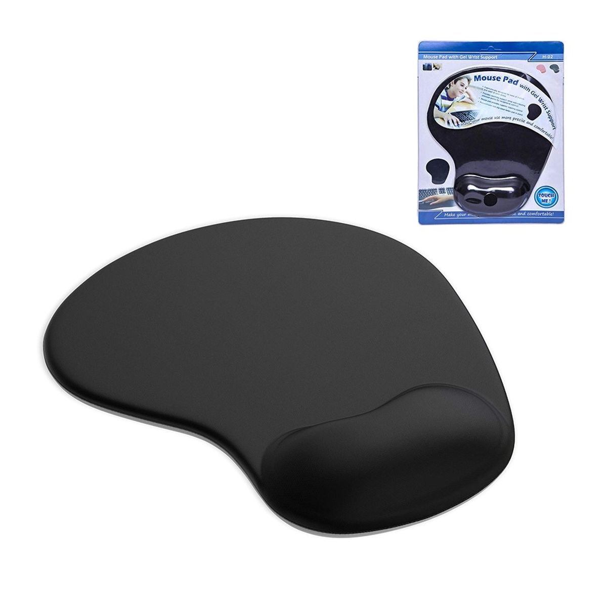 OEM - x2 Pad Mouse Ergonómico con Almohadilla de Gel Descansa Muñecas Negro