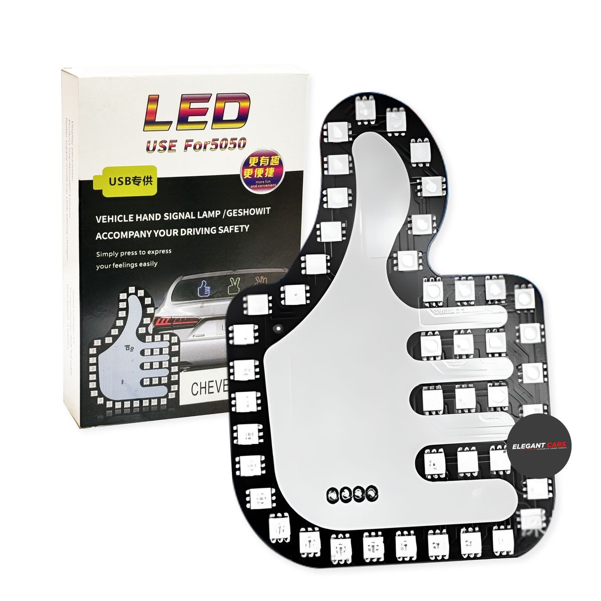 JET - Luz Led Para Parabrisas Modelo Pulgar Universal RGB+Control