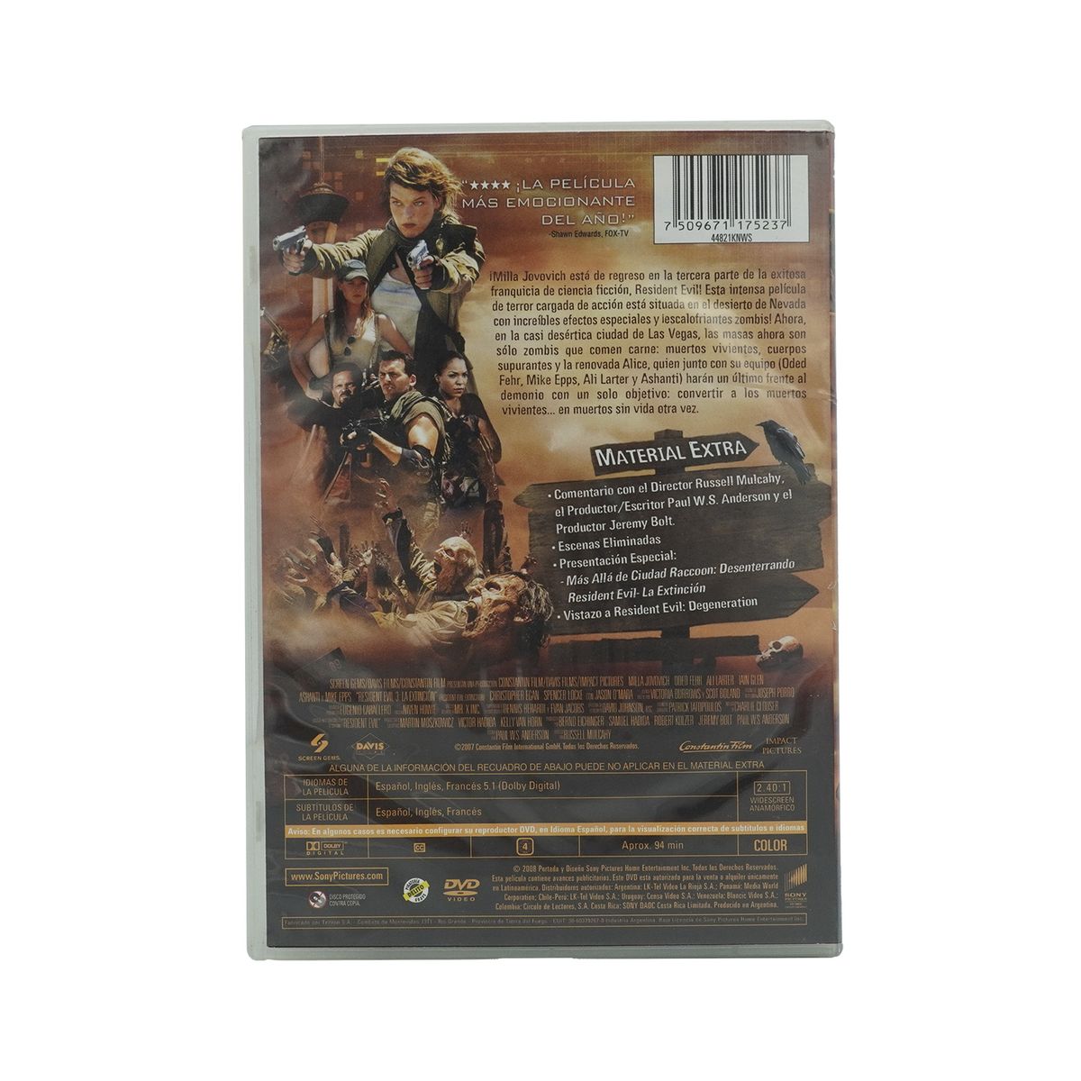 GENERICO - Dvd Original Resident Evil 3 La Extinción 2007
