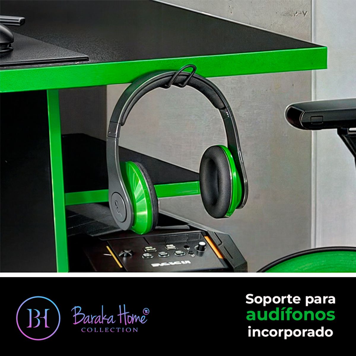 BARAKA HOME - Escritorio Gamer Ewa - Negro