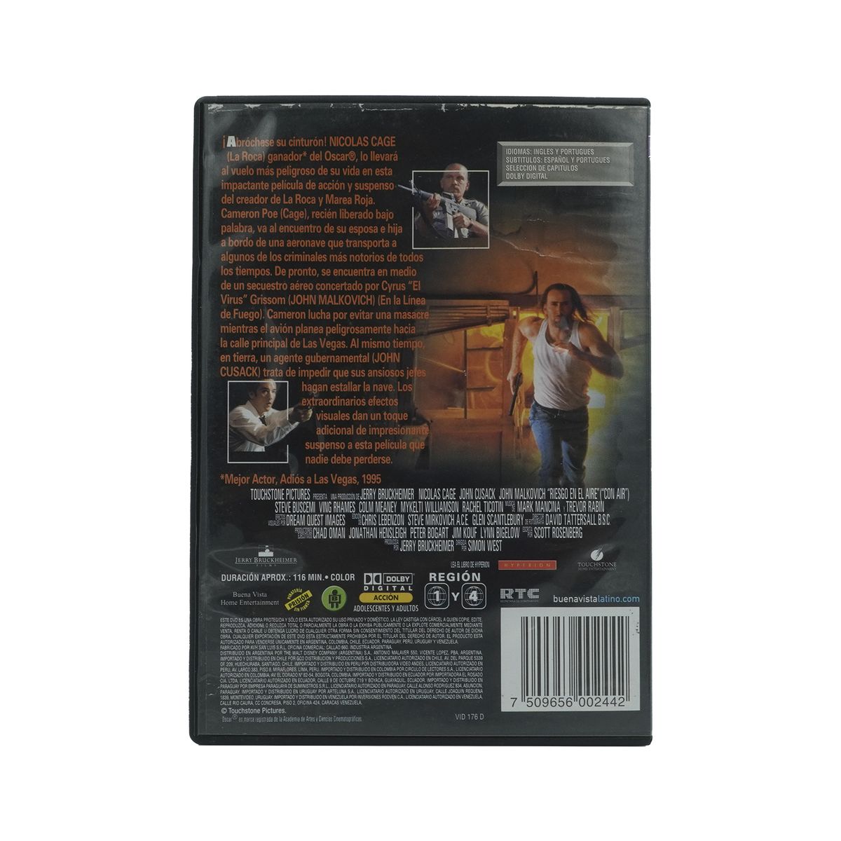 GENERICO - Dvd Original Con Air Riesgo En El Aire Nicolas Cage 1997