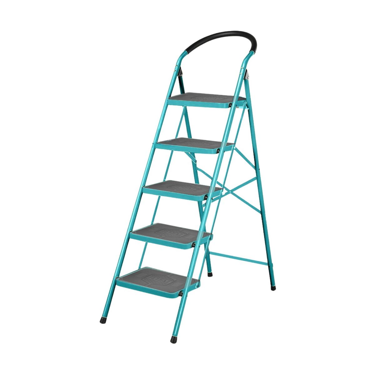 TOTAL TOOLS - Escalera tubular de acero 5 pasos soporta 150kg Total