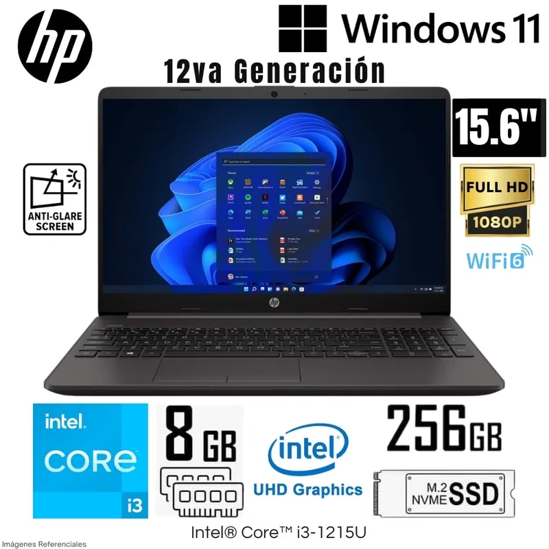 HP - Laptop HP 250 G9  Intel Core i3-1215U 8GB RAM 256GB SSD 15.6 HD - 9P7L0AT