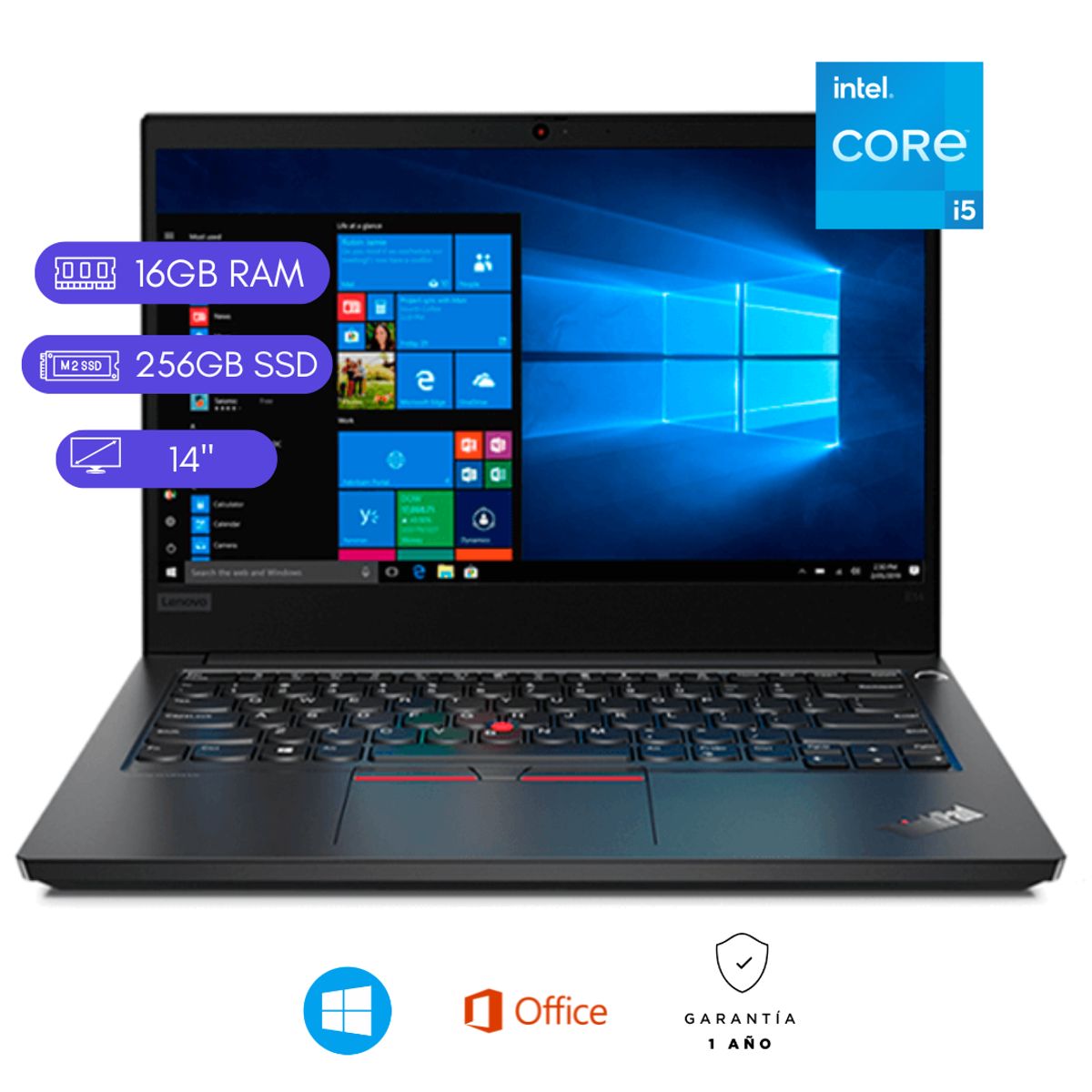 LENOVO - Laptop Reacondicionada Lenovo Thinkpad E14 Core i5 - 16gb RAM - 256gb SSD