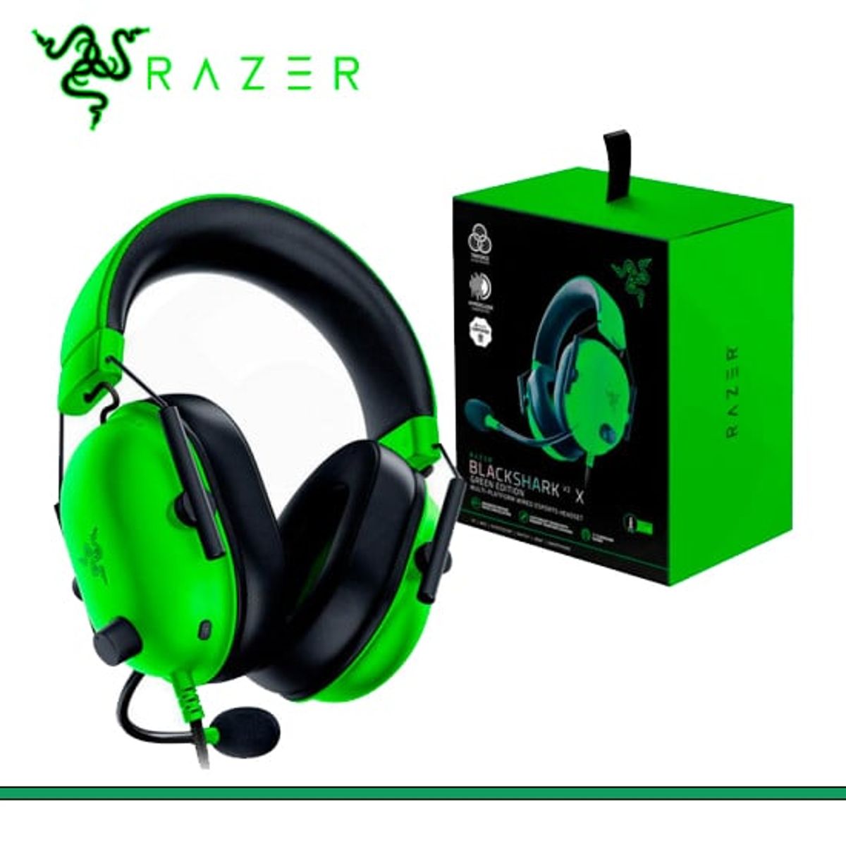RAZER - UDIFONO C/MICROF. RAZER BLACKSHARK V2 X MULTI-PLATFORM 50MM 7.1 GREEN