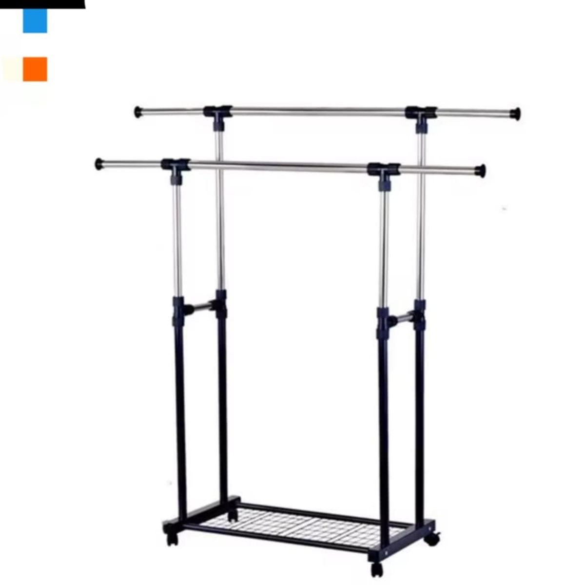 GENERICO - Perchero Doble Colgador de Ropa con Ruedas Multiusos de Hogar Casa