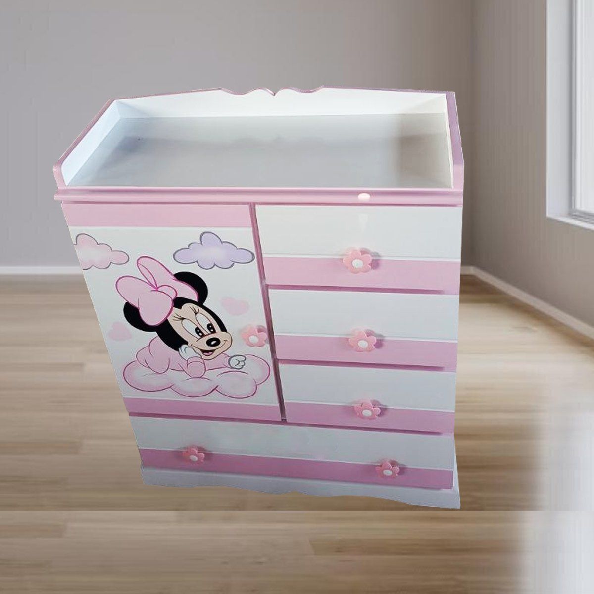 GENERICO - cómoda rosada para bebe niña 080m
