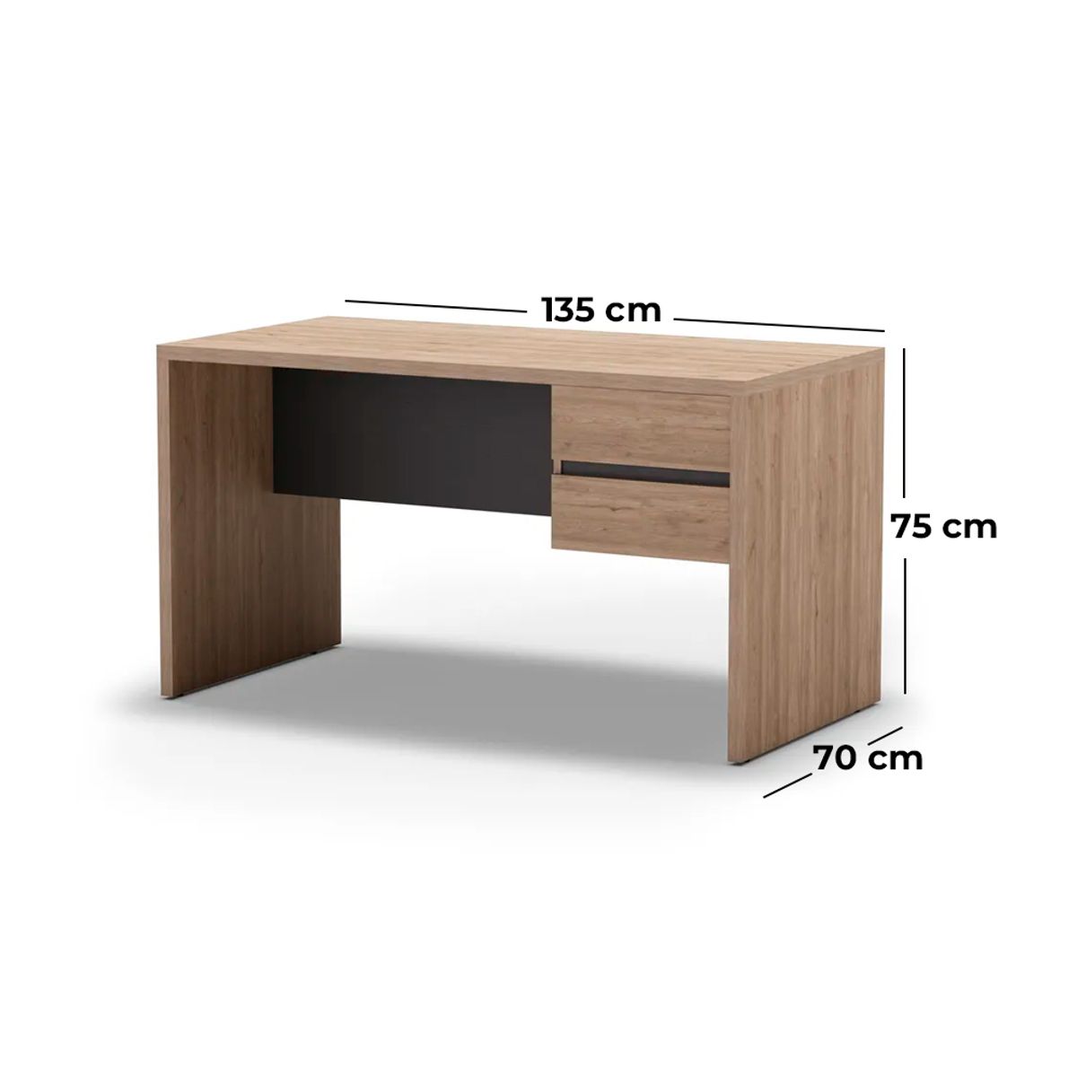 BARAKA HOME - Escritorio con Cajones Edet - Damasco y Negro