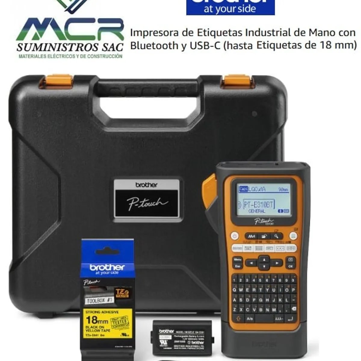 BROTHER - Impresora de Etiquetas Industrial con Bluetooth y USB-C hasta 18 mm