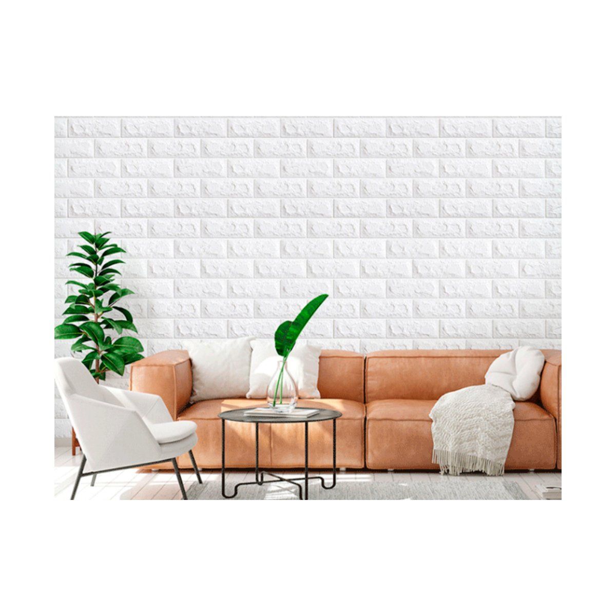 GRETAIL - Papel Mural 3D Decorativa Adhesivo Blanco