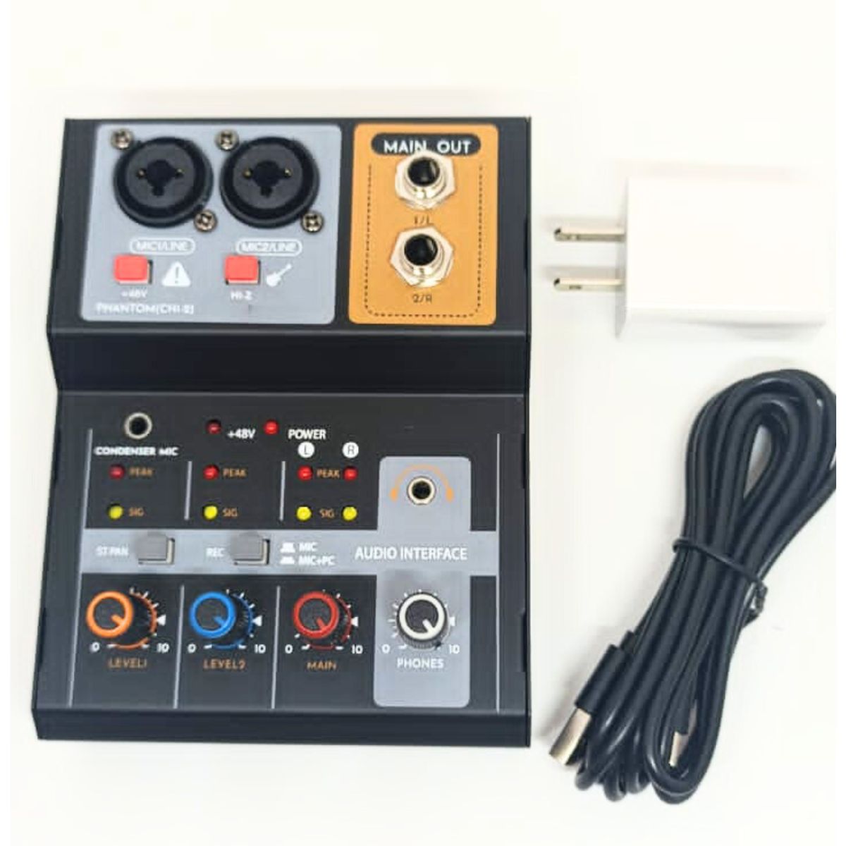 SEISA - Mezcladora Consola de Audio 2 canales Sonido Profesional Portatil F-2A