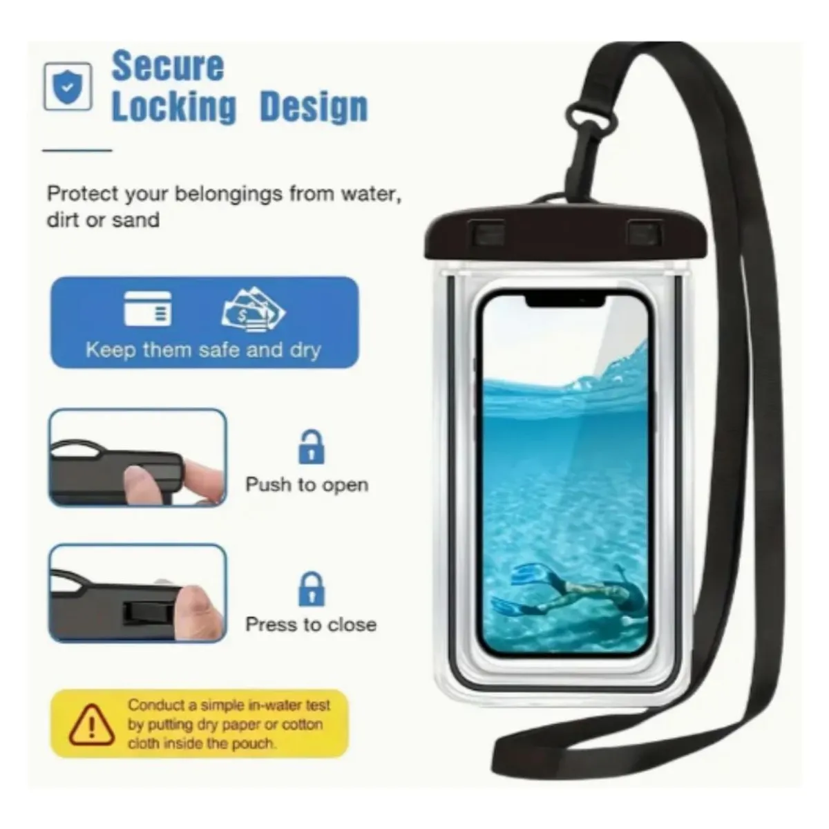 GENERICO - Funda protector Acuática - Impermeable Universal para celular