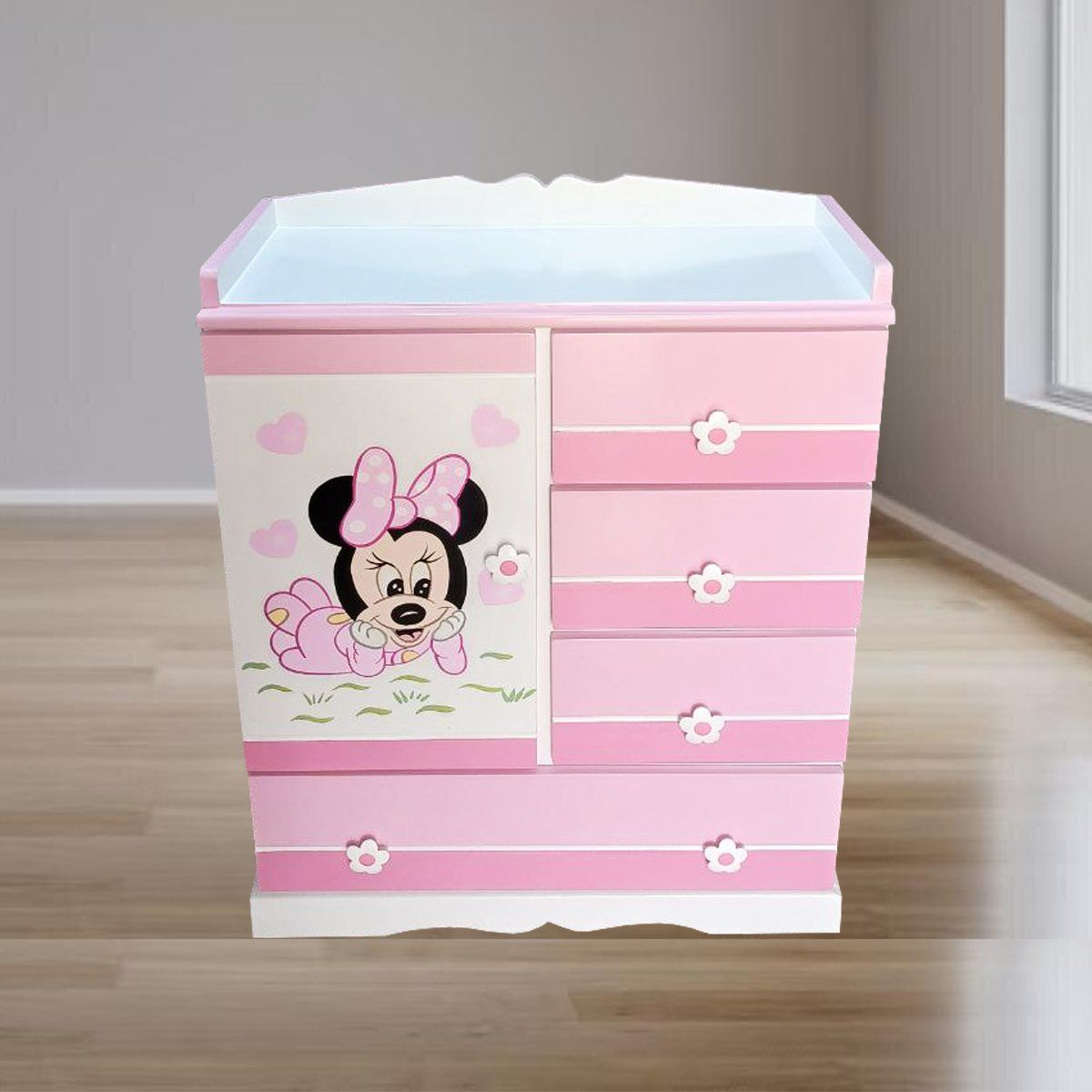 GENERICO - cómoda rosado para bebe niña 080m