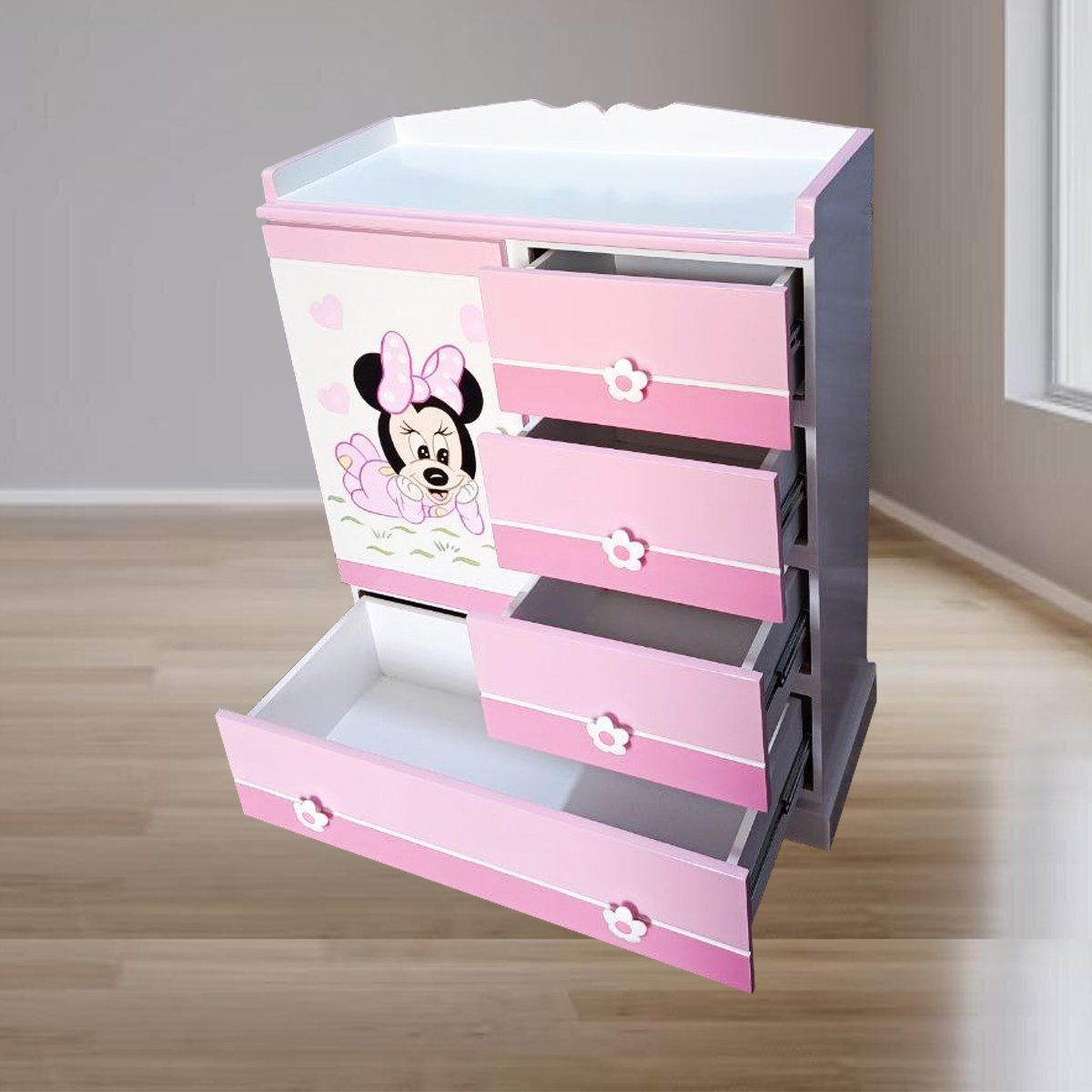 GENERICO - cómoda rosado para bebe niña 080m