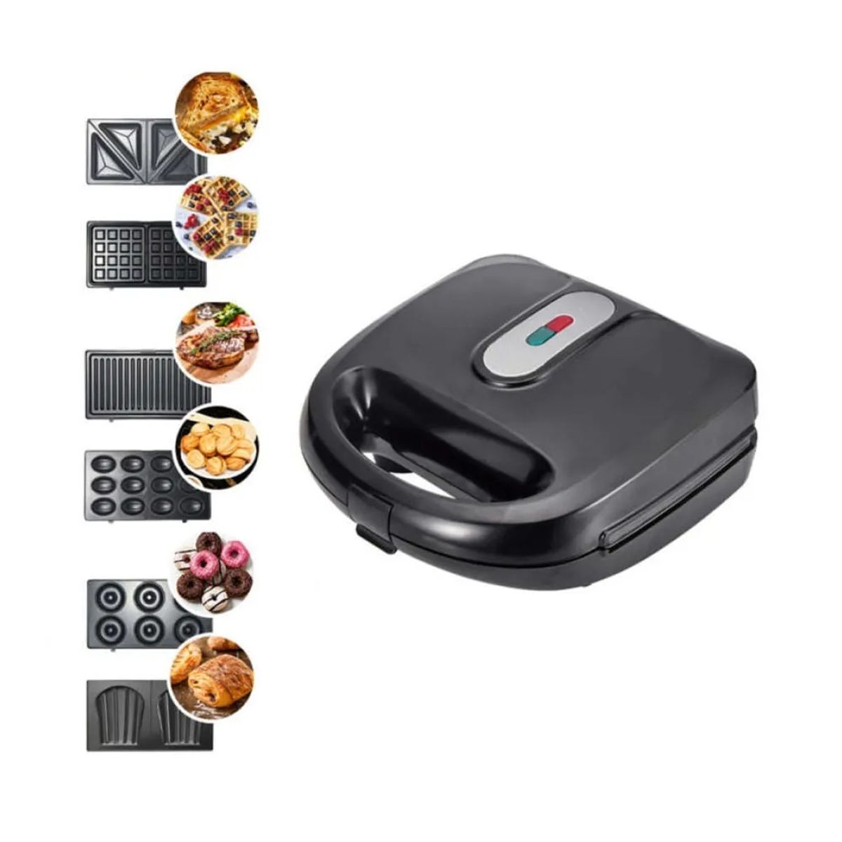 OEM - Todo en 1 Maquina para Hacer Donas Waffles Galletas Sandwich 6 en 1