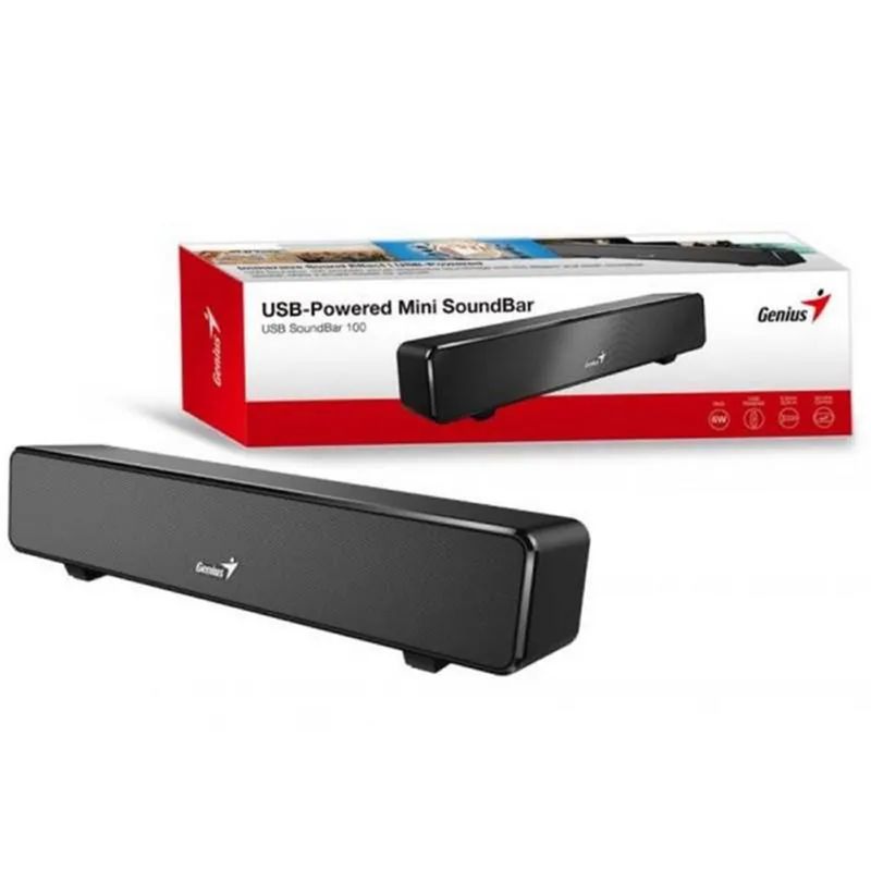 GENIUS - PARLANTE GENIUS SOUND BAR 100 MINI 6W  CABLE USB BLACK
