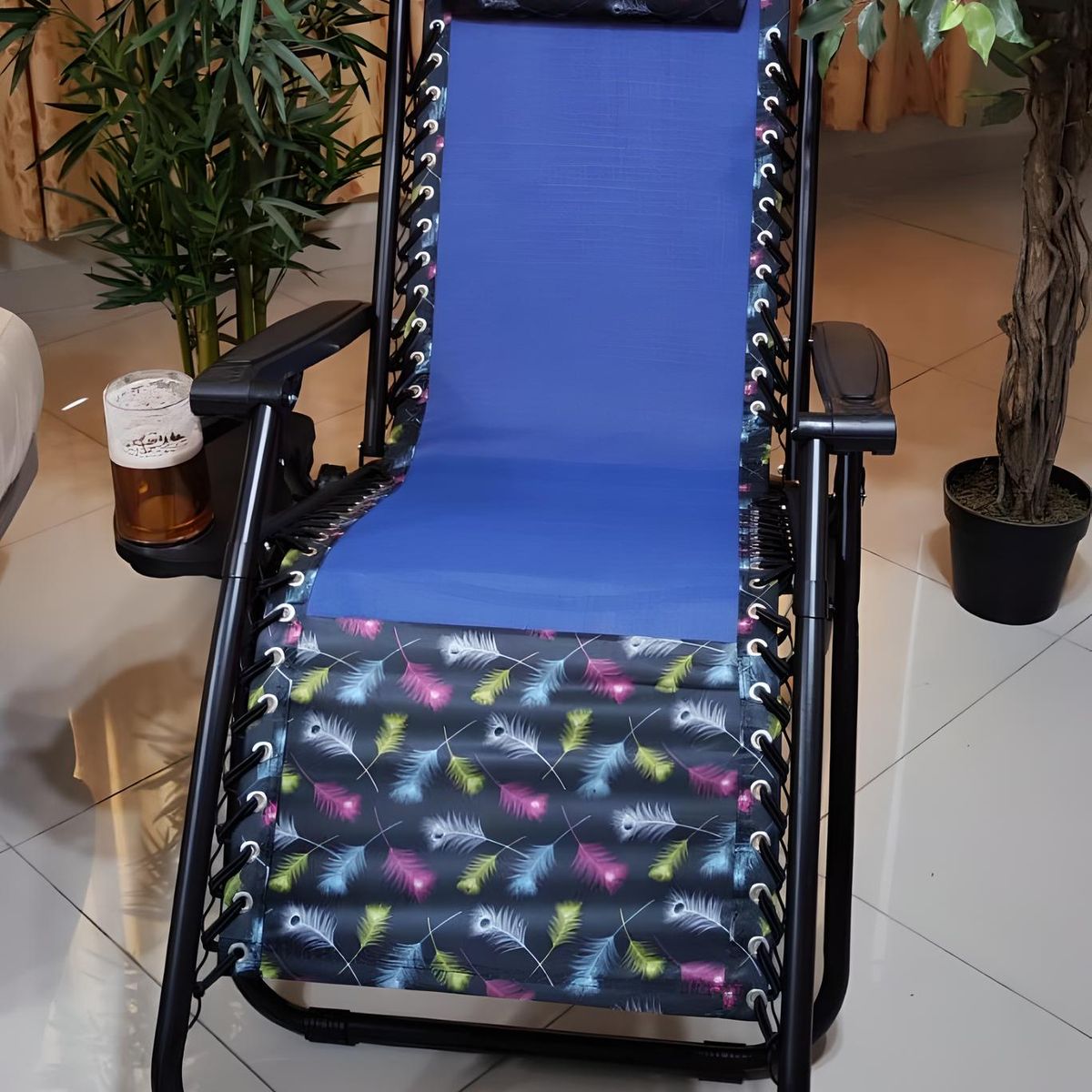 GENERICO - SILLA DE GRAVEDAD CERO PARA EXTERIORES CON BANDEJA POSA VASO