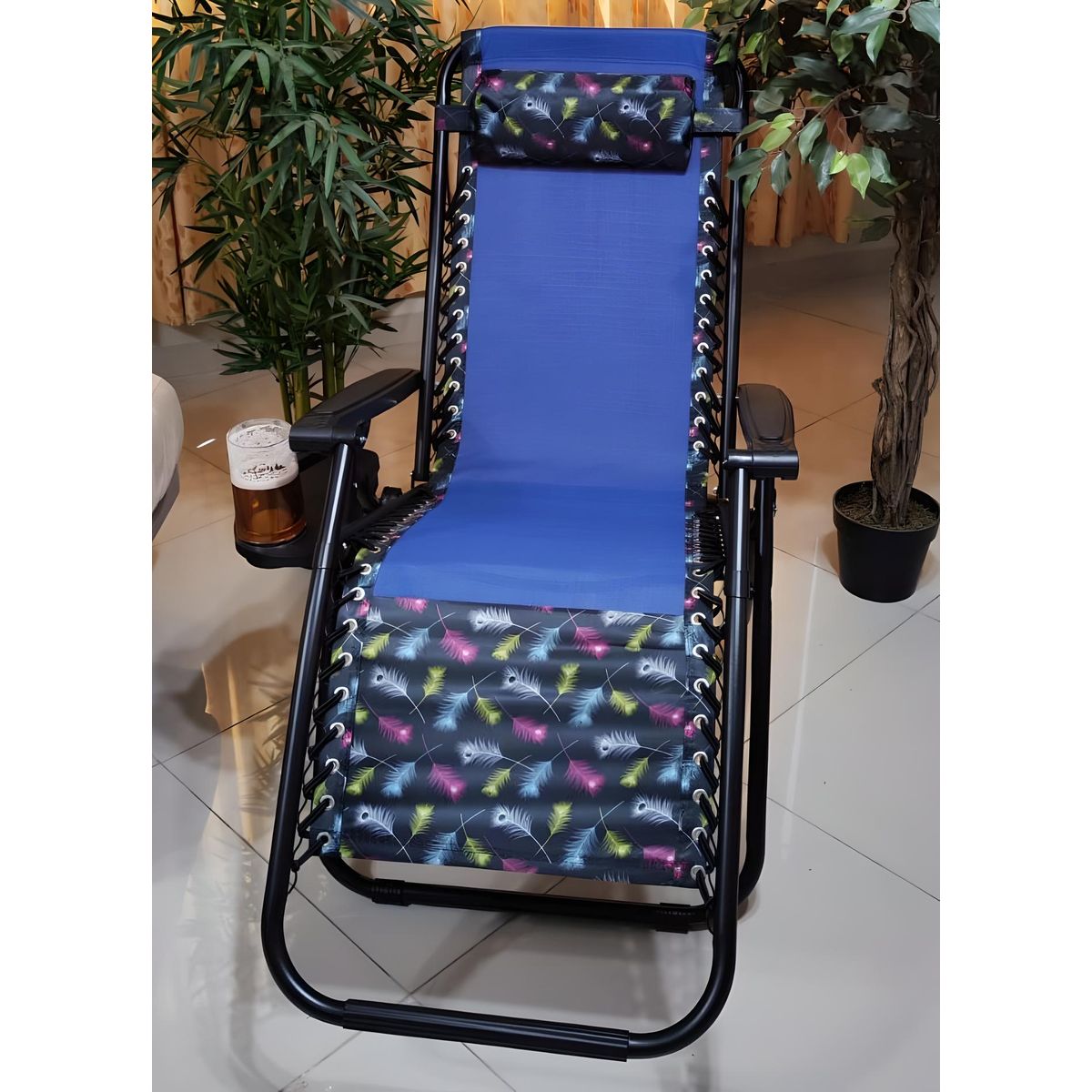 GENERICO - SILLA DE GRAVEDAD CERO PARA EXTERIORES CON BANDEJA POSA VASO