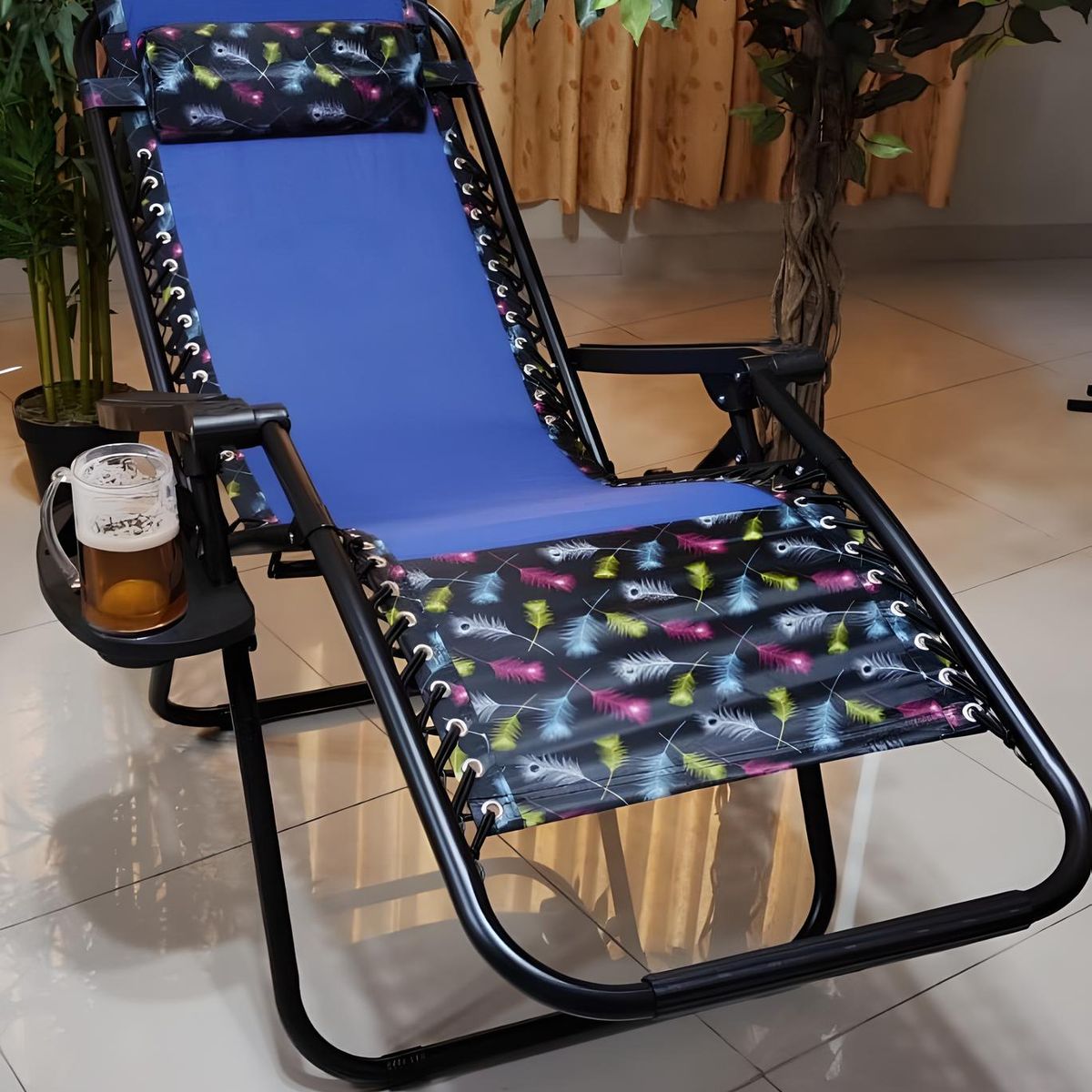 GENERICO - SILLA DE GRAVEDAD CERO PARA EXTERIORES CON BANDEJA POSA VASO