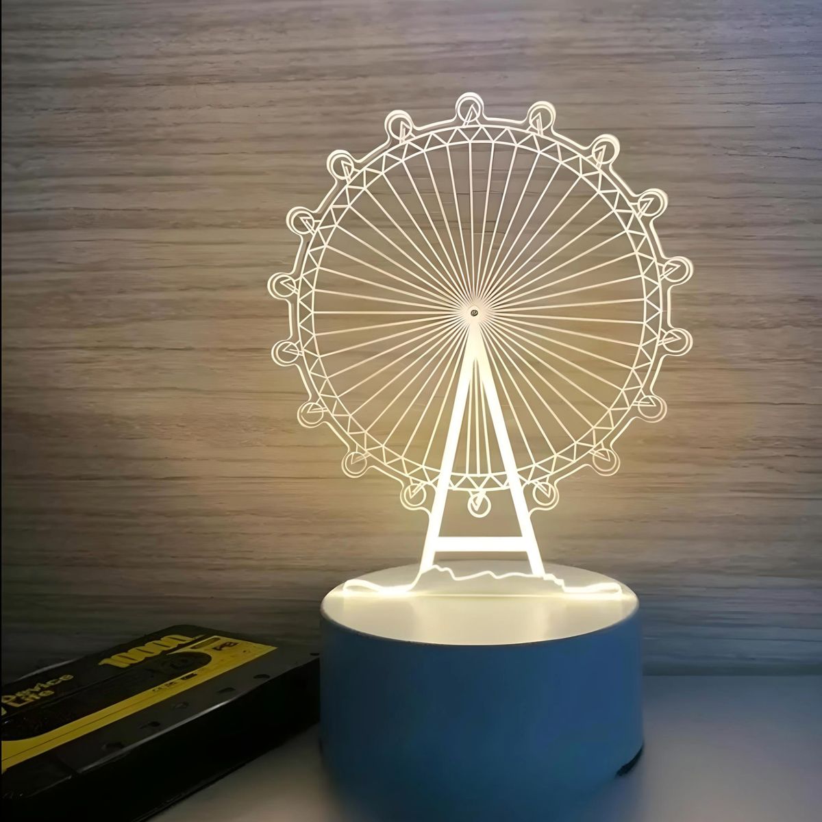 GENERICO - LÁMPARA 3D LUCES DE ILUSIÓN 3D LUZ CÁLIDA DISEÑO DISEÑO RUEDA