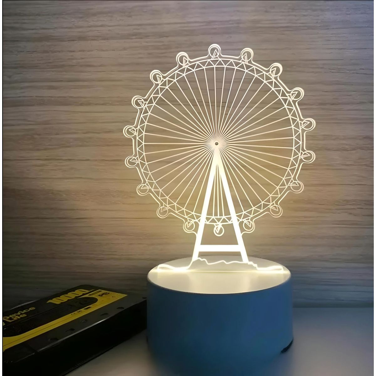 GENERICO - LÁMPARA 3D LUCES DE ILUSIÓN 3D LUZ CÁLIDA DISEÑO DISEÑO RUEDA