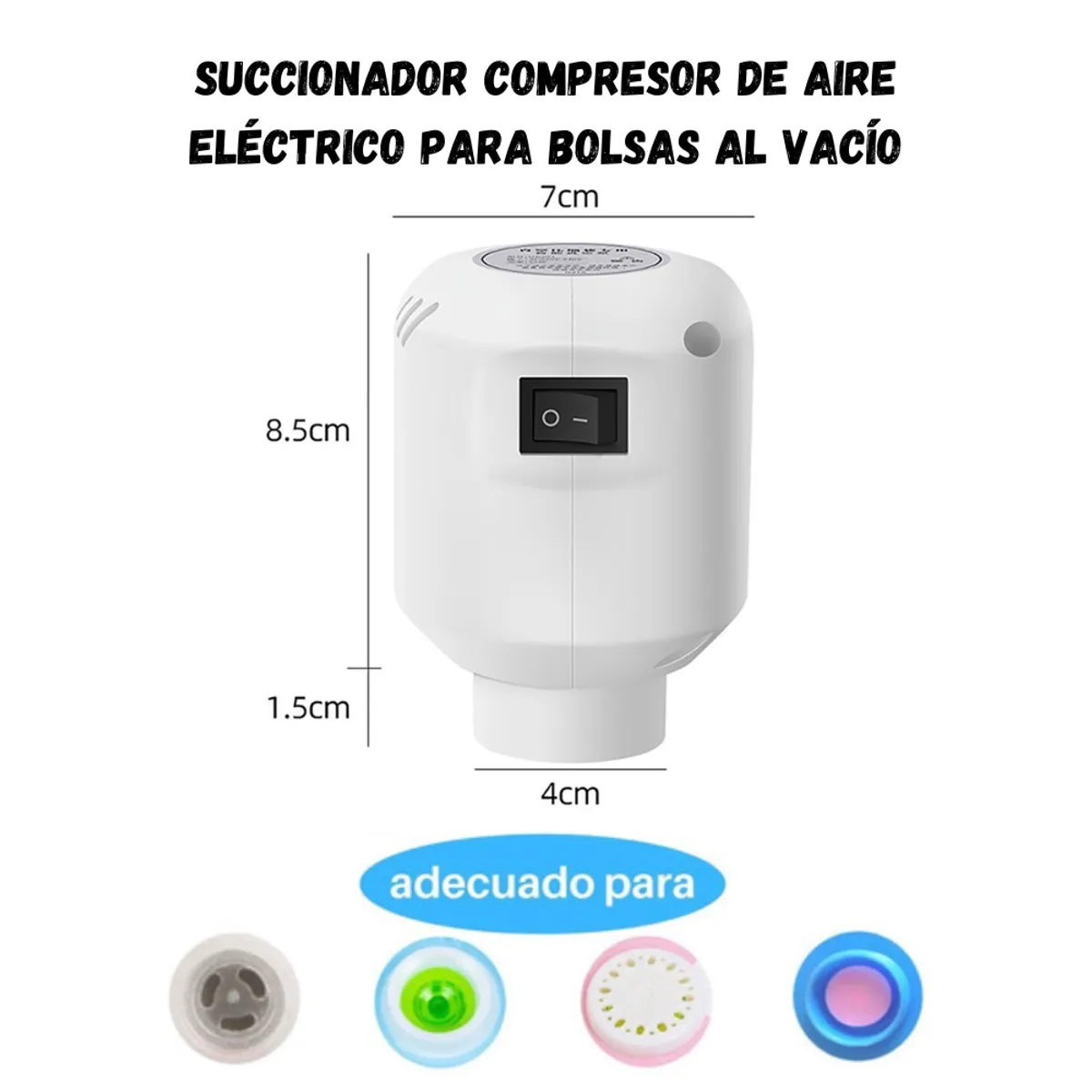 GENERICO - Succionador Compresor de Aire Eléctrico para Bolsas al Vacío