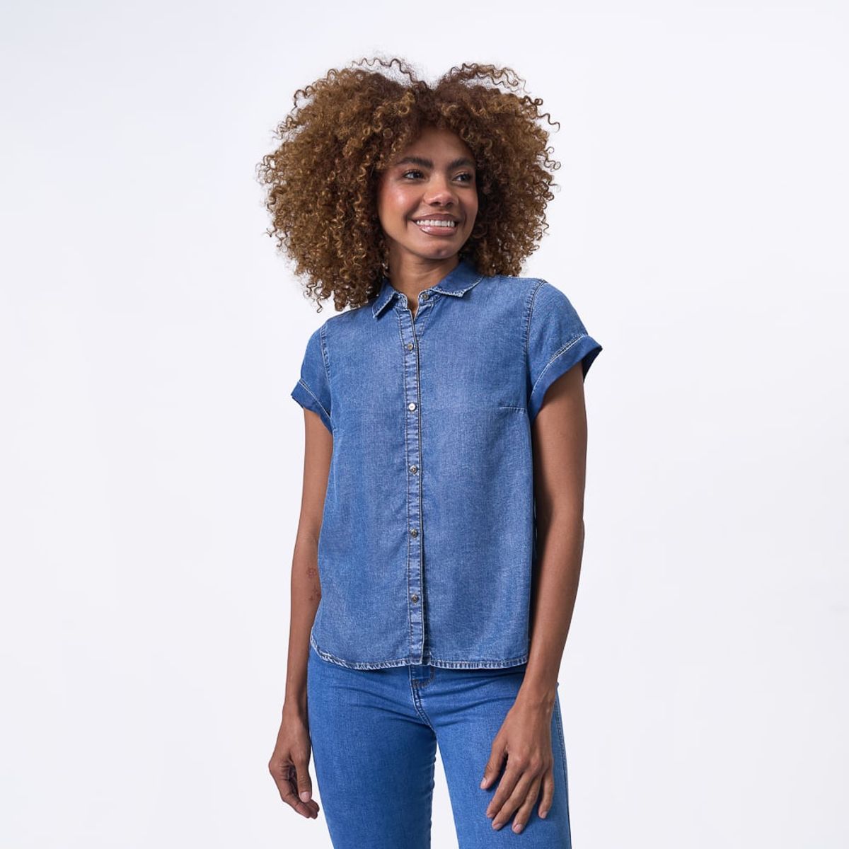 TAYSSIR - BLUSA CI24 KARLORI DENIM CAMISERO