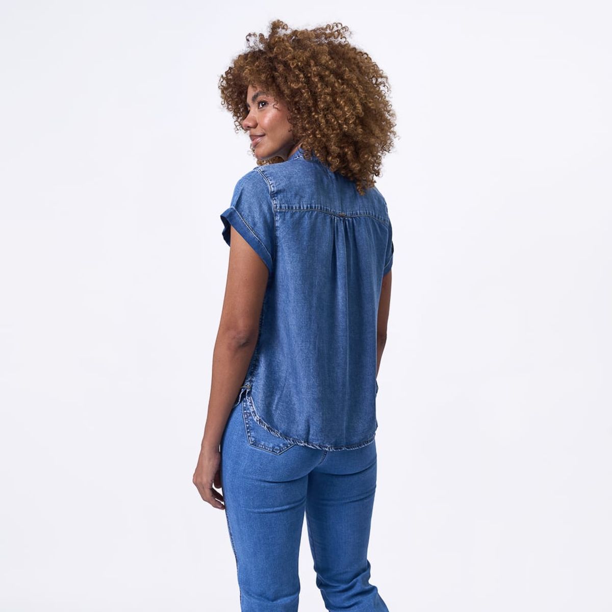 TAYSSIR - BLUSA CI24 KARLORI DENIM CAMISERO