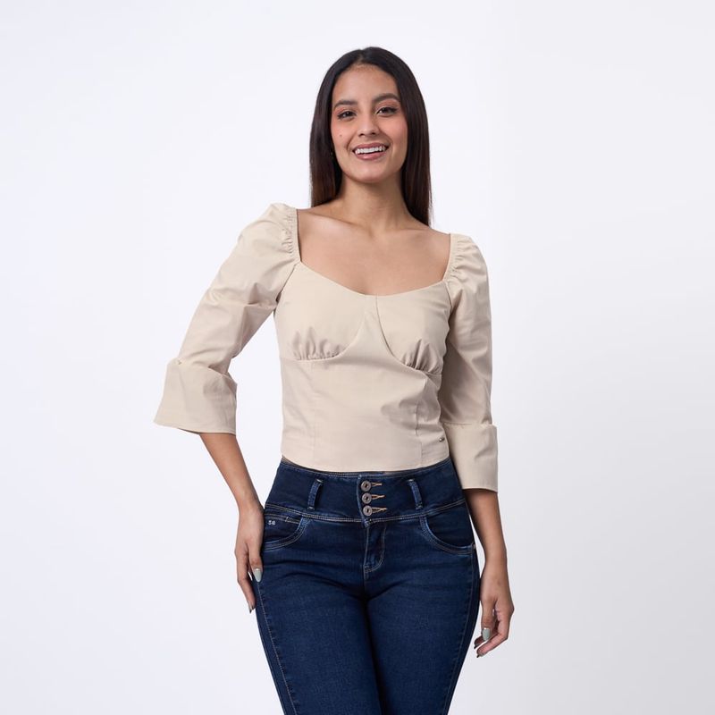 TAYSSIR - BLUSA IP24 LARELY POPELINA STRECH