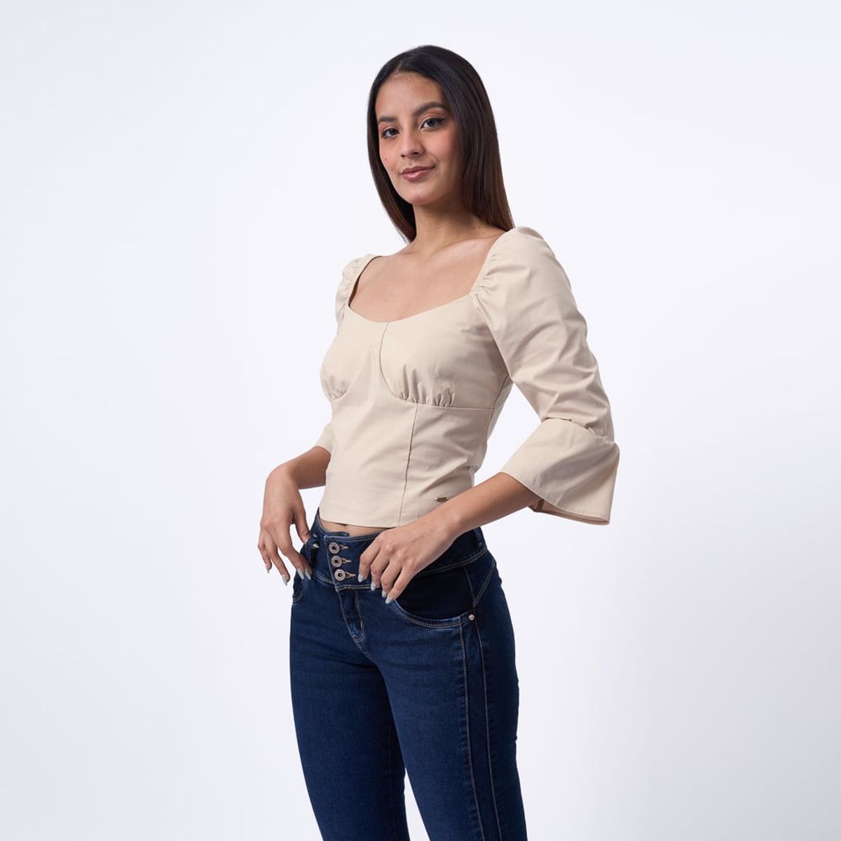 TAYSSIR - BLUSA IP24 LARELY POPELINA STRECH