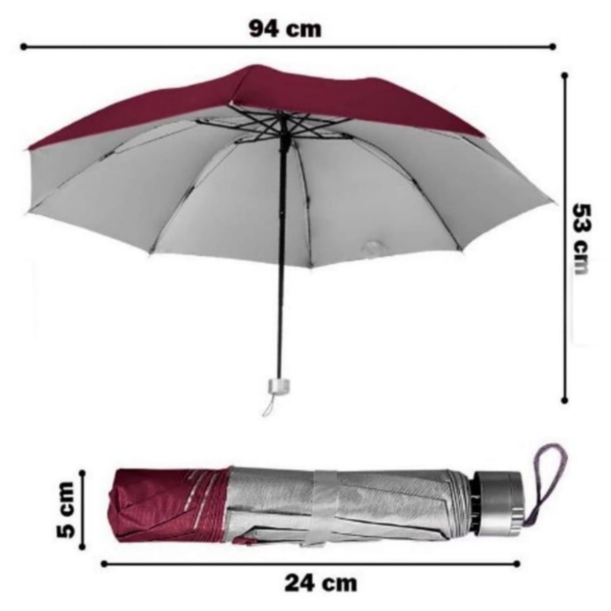 GENERICO - Sombrilla Paragua Cartera Plegable Resistente Portátil