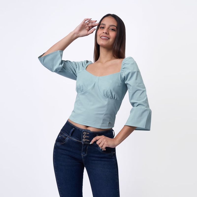 TAYSSIR - BLUSA IP24 LARELY POPELINA STRECH