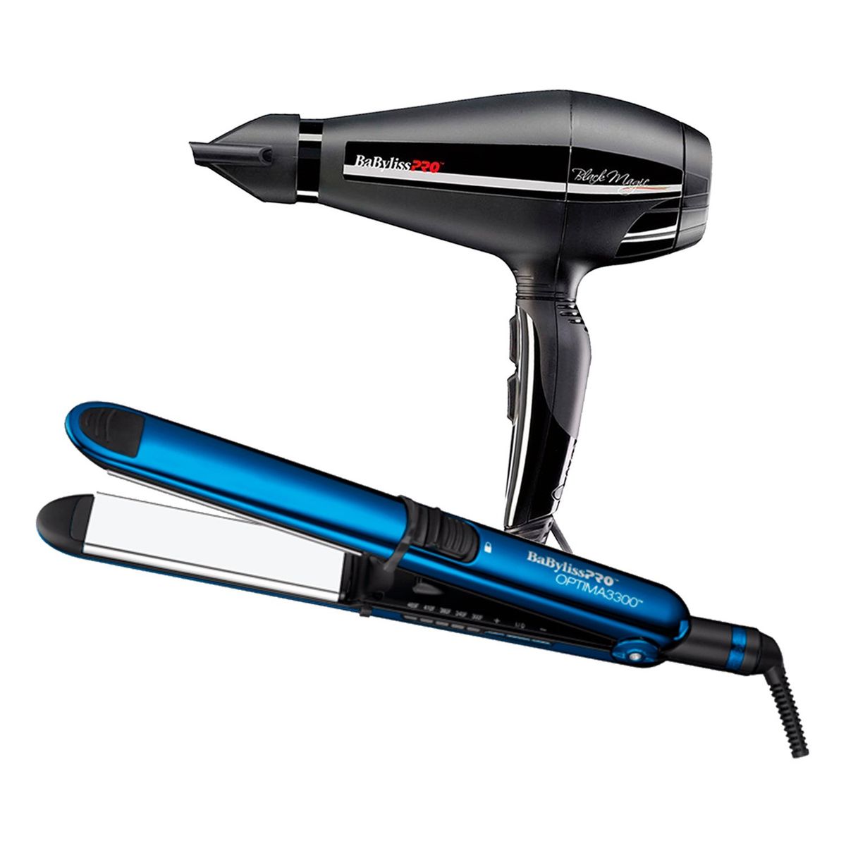 BABYLISS PRO - Combo BabylissPRO Alisadora Optima 3300 y Secador Black Magic B6400PE