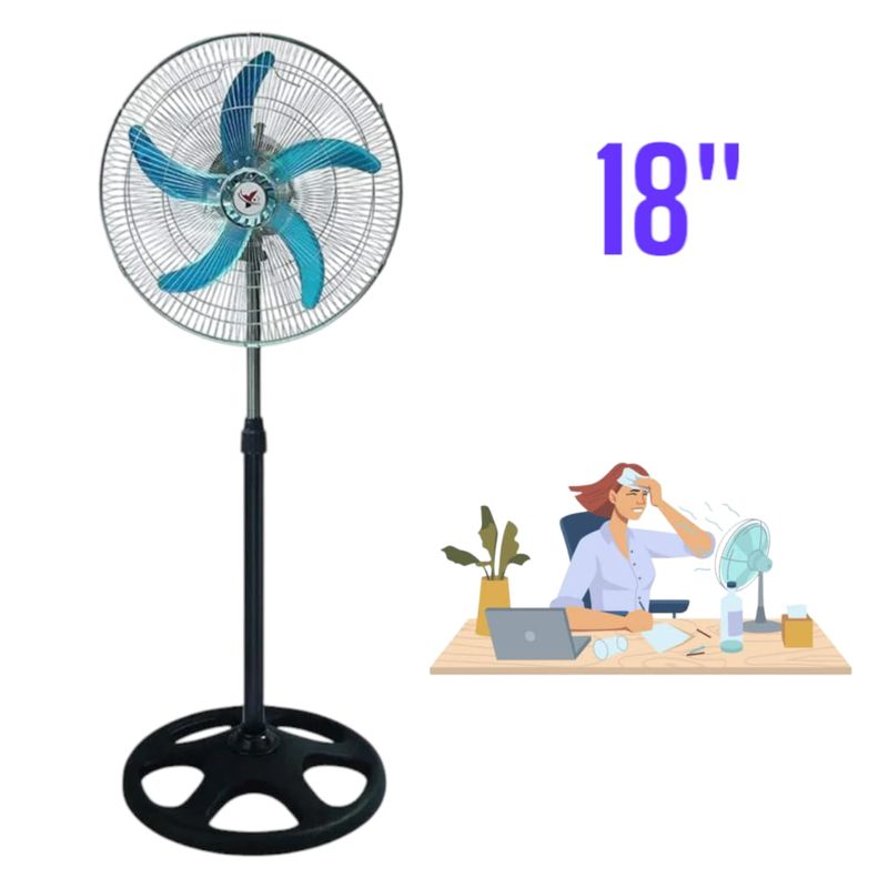 OEM - Ventilador de Pedestal 18 18Pulgadas Giratorio 5Helices Verano