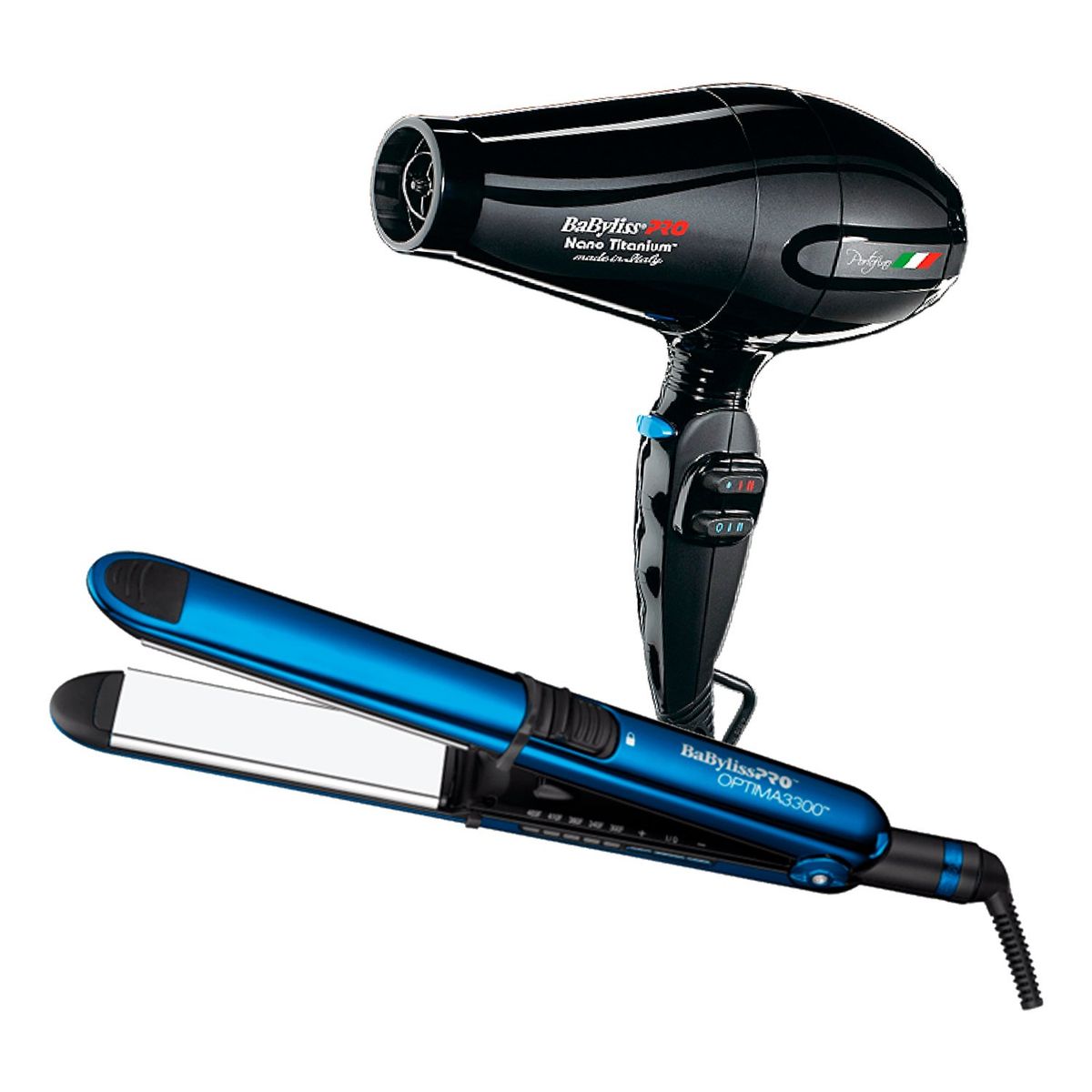 BABYLISS PRO - Combo BabylissPRO Alisadora Optima 3300 y Secador Portofino Negro