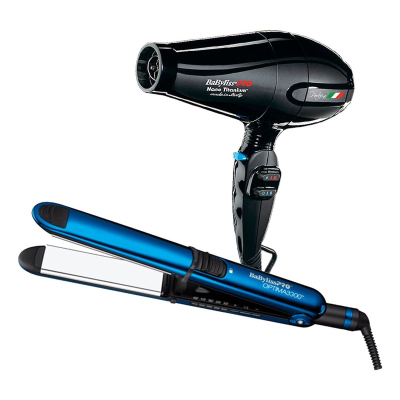 BABYLISS PRO - Combo BabylissPRO Alisadora Optima 3300 y Secador Portofino Negro