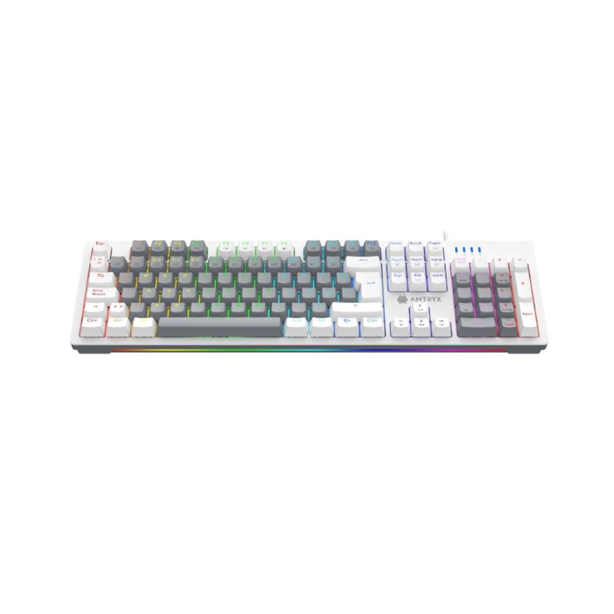 ANTRYX - Teclado Mecánico Antryx  MK860L White & Gray, RED SWITCH