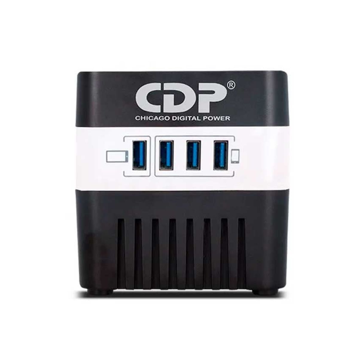 CDP - Estabilizador CDP RU-AVR604I 600VA/300W con 4 Salidas y 4 Puertos USB