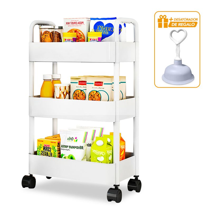 KELLER - Organizador con Ruedas 3 Niv JK3 Y Desatorador J31 de Regalo