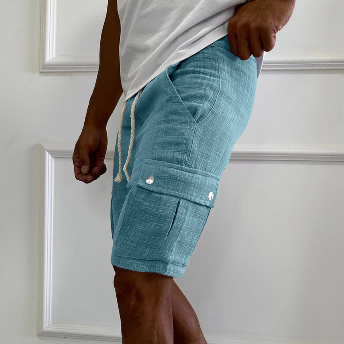 BLWOENS - Pantalones cortos de verano para hombres - Azul