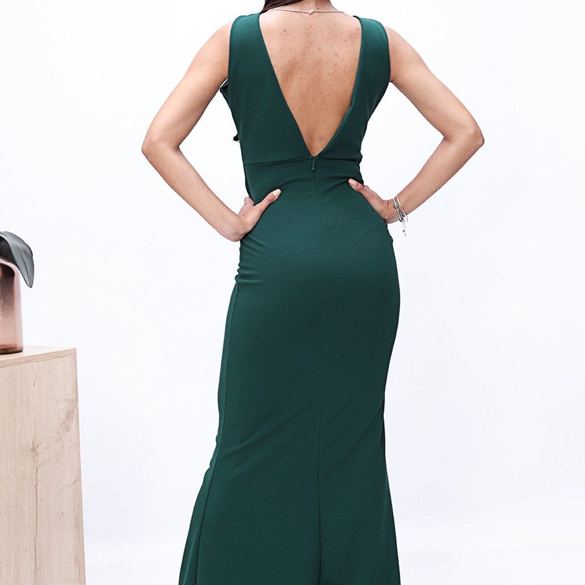 GENERICO - Vestido Largo Aurora Color Verde Estacion 108