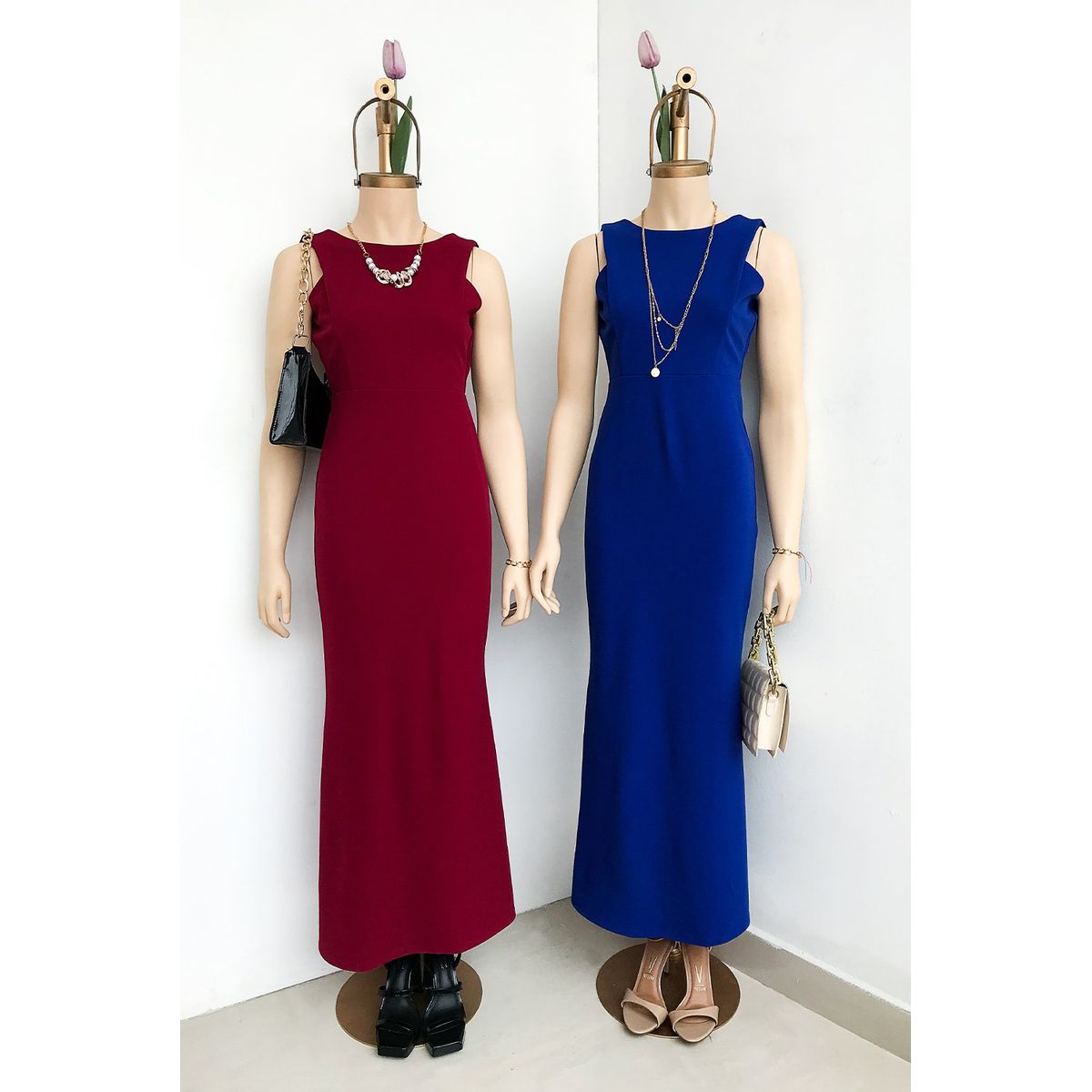 GENERICO - Vestido Largo Aurora Color Azulino Estacion 108