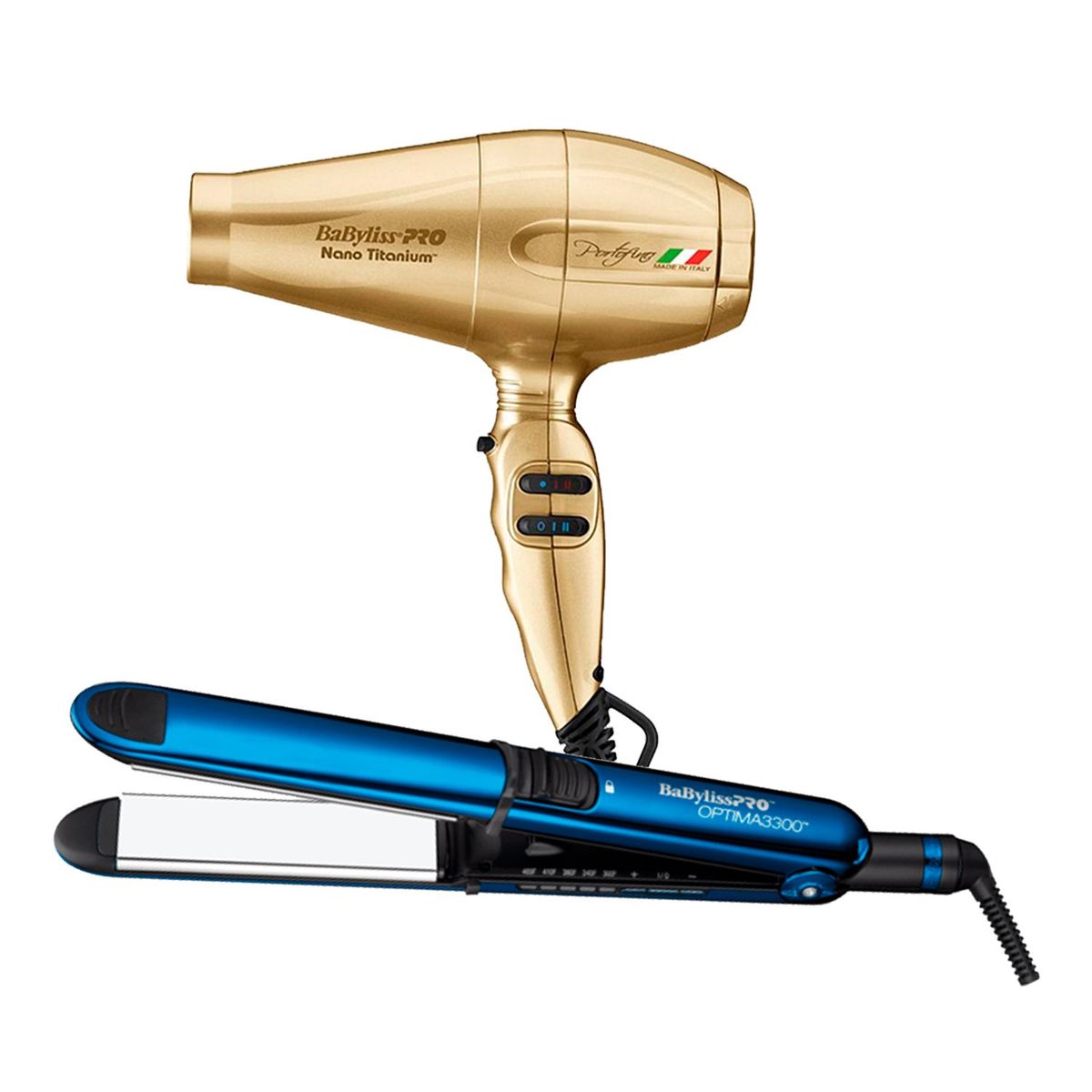 BABYLISS PRO - Combo BabylissPRO Alisadora Optima 3300 Y Secador Portofino Dorado