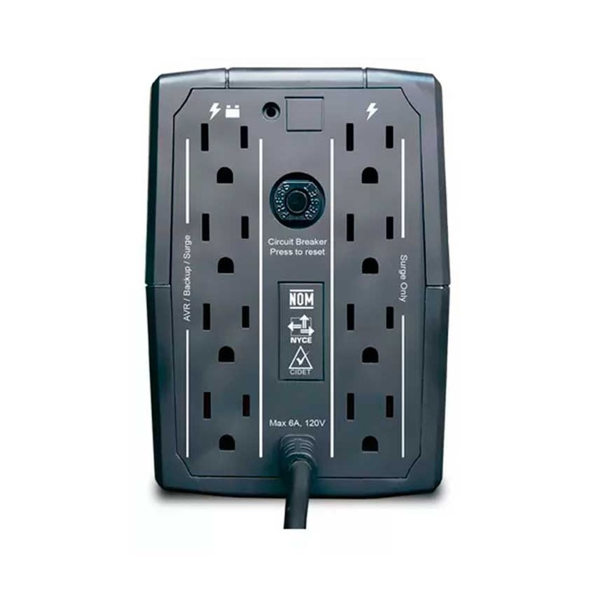 CDP - UPS CDP R-UPR508I 500VA/250W con 8 Salidas y 5 Puertos USB Tipo C