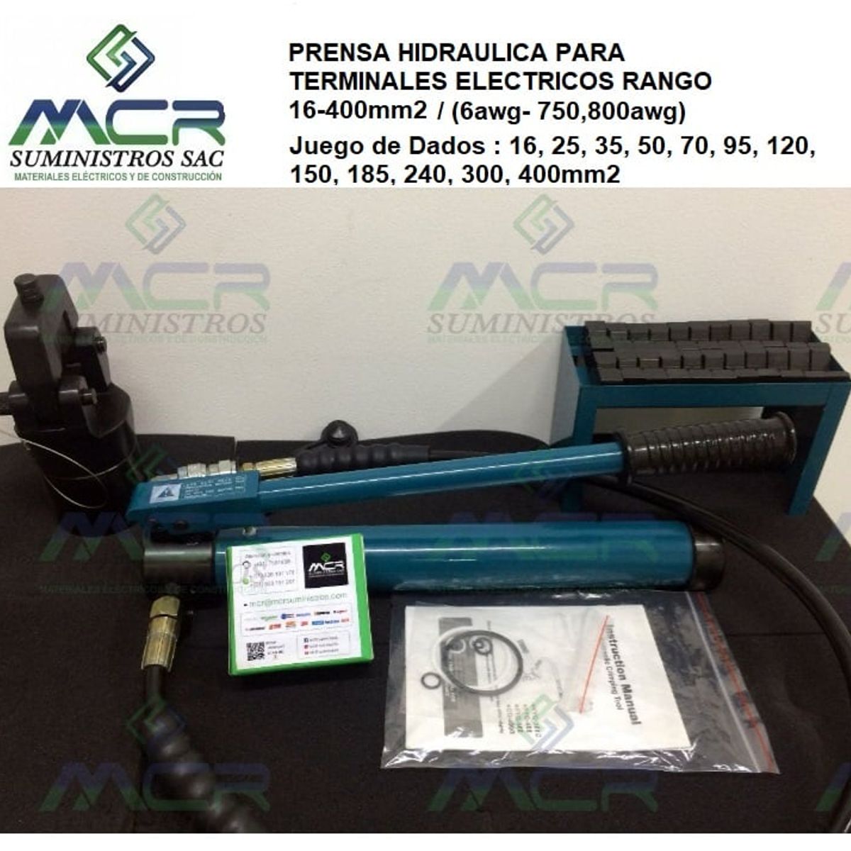 GENERICO - PRENSA HIDRAULICA PARA TERMINALES ELECTRICOS HASTA CABLE 750 800AWG