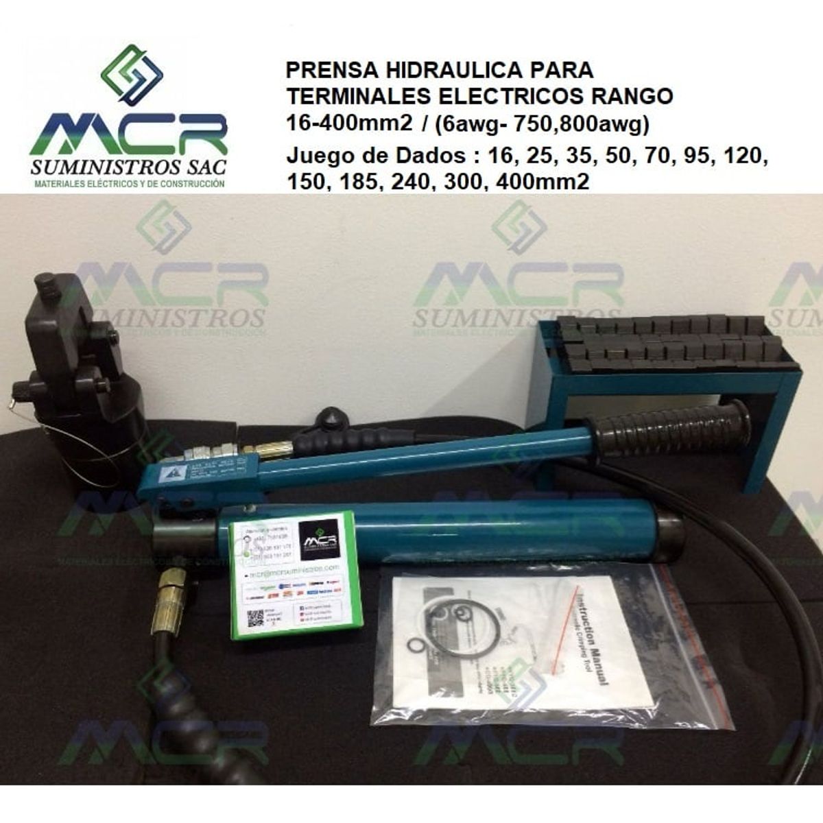 GENERICO - PRENSA HIDRAULICA PARA TERMINALES ELECTRICOS HASTA CABLE 750 800AWG