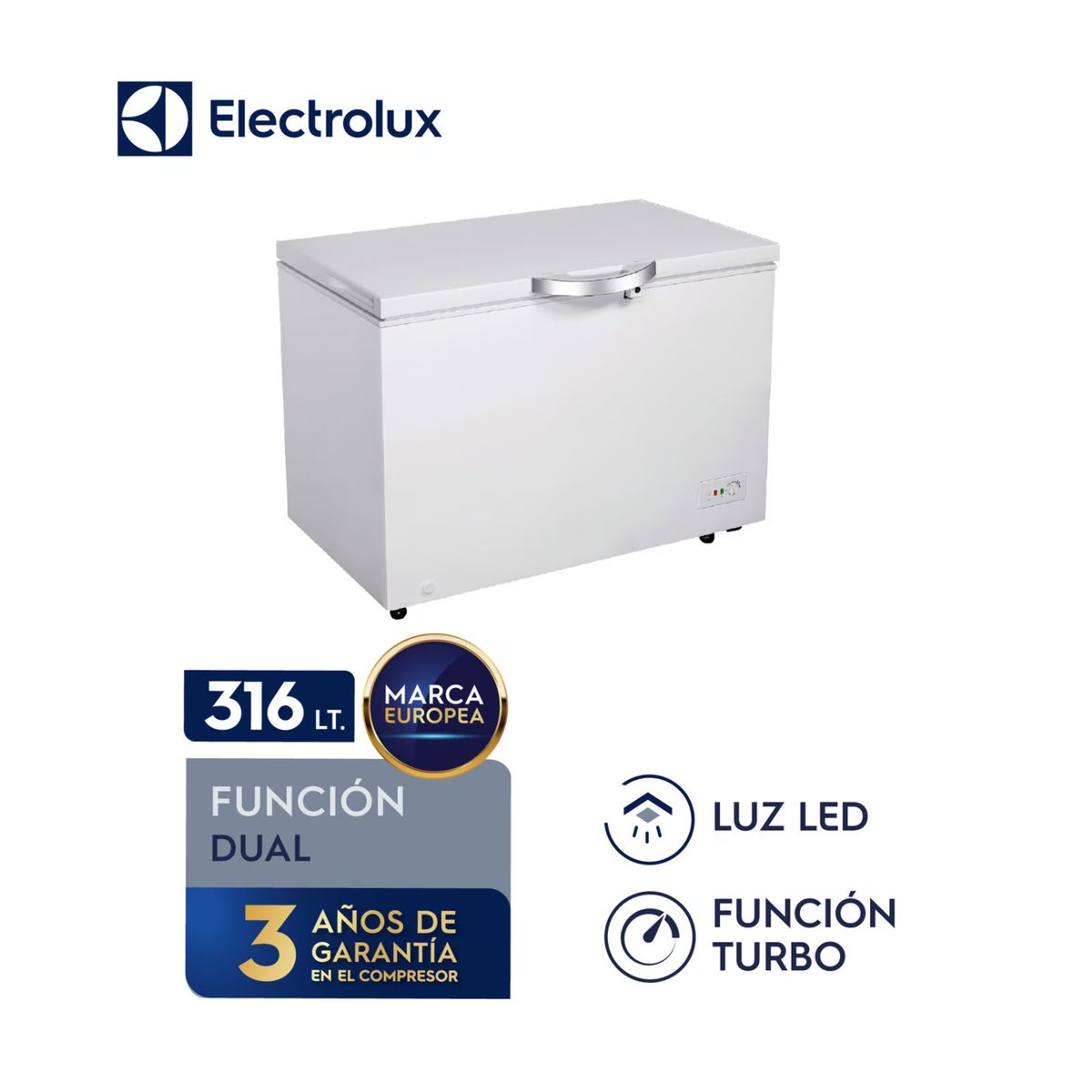 ELECTROLUX - Congelador Horizontal Electrolux 316L Blanco Dual EFCC32C2HQW
